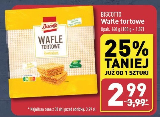 Wafle tortowe kwadratowe Biscotto promocja