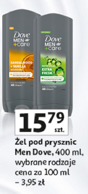 Żel pod prysznic sandalwood & vanilla Dove men+care promocja