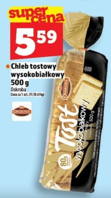 Chleb tostowy wysokobiałkowy Oskroba 500 g promocja w TOPAZ