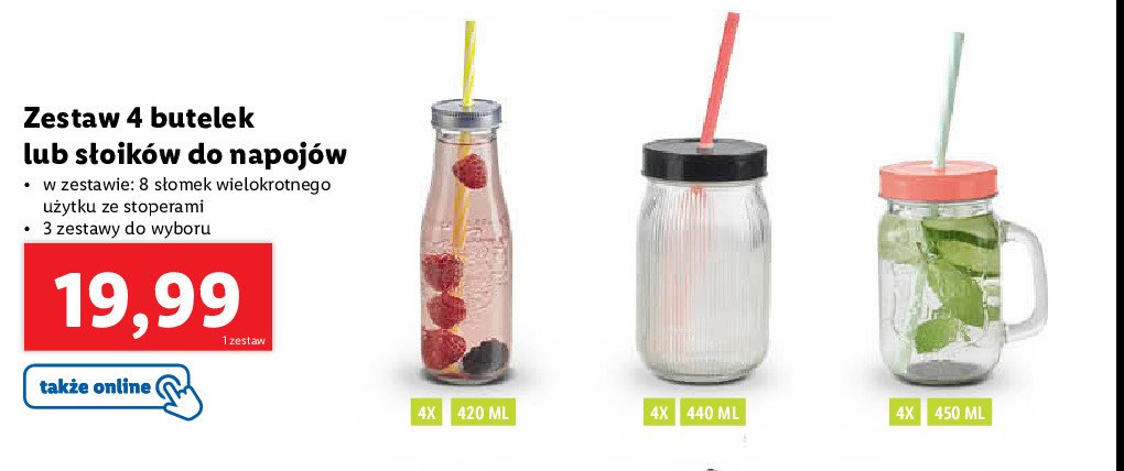Słoik ze słomką 450 ml] promocja