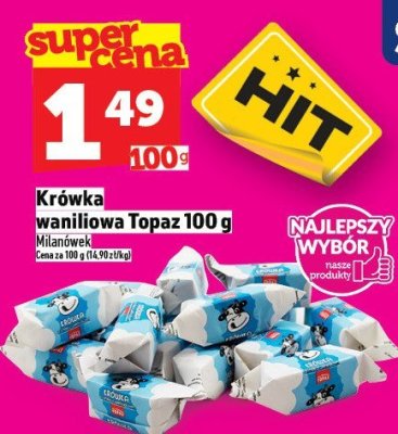 Krówka waniliowa Topaz 100 g promocja w TOPAZ