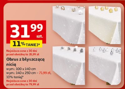 Obrus z błyszczącą nicią wym. 100 x 140 cm promocja w Auchan