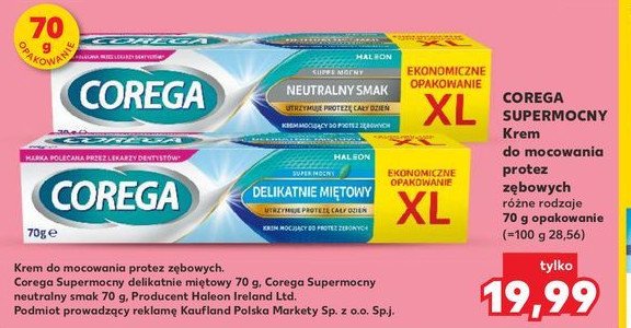 Krem mocuj膮cy do protez Corega neutralny smak promocja