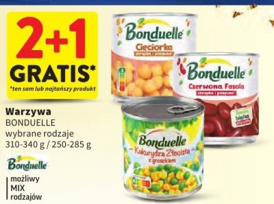 Warzywa BONDUELLE wybrane rodzaje promocja w Intermarche