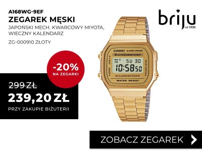 Zegarek męski CASIO A168WG-9EF złoty promocja w Briju