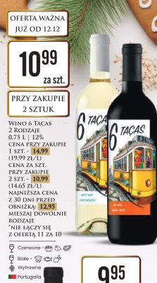 Wino czerwone wytrawne 0.75L  promocja w Dino