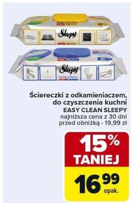 Ściereczki z odkamieniaczem, do czyszczenia kuchni EASY CLEAN SLEEPY promocja w Carrefour