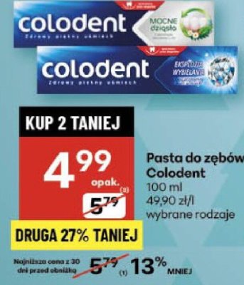 Pasta do zębów Colodent wybrane rodzaje promocja w Delikatesy Centrum