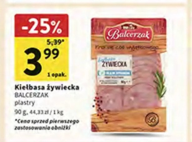 Kiełbasa żywiecka wieprzowa Balcerzak promocja