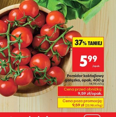 Pomidor koktajlowy gałązka 400 g promocja w Biedronka