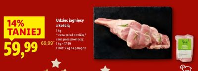Udziec jagnięcy z kością promocja w Lidl
