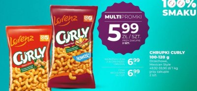 Chrupki Curly Lorenz 100-120 g Orzechowe, Mexican Style promocja w Duży Ben