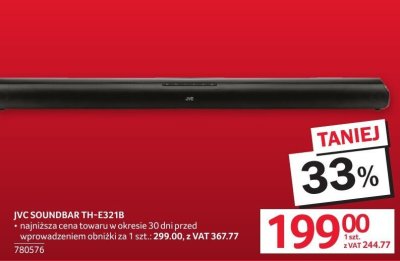 Soundbar TH-E321B JVC promocja w Selgros