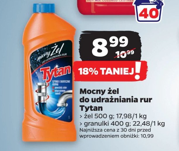 Granulki do udrożniania rur Tytan promocja