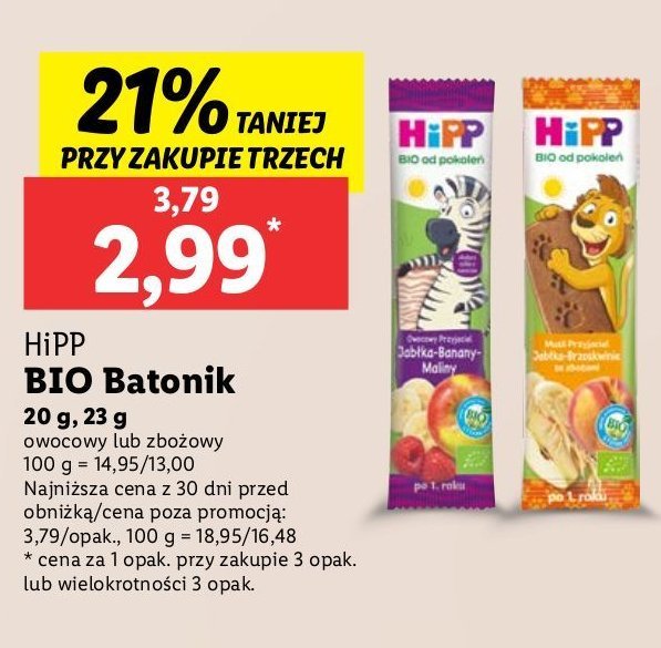 Batonik jabłka-banany-maliny Hipp owocowy przyjaciel promocja