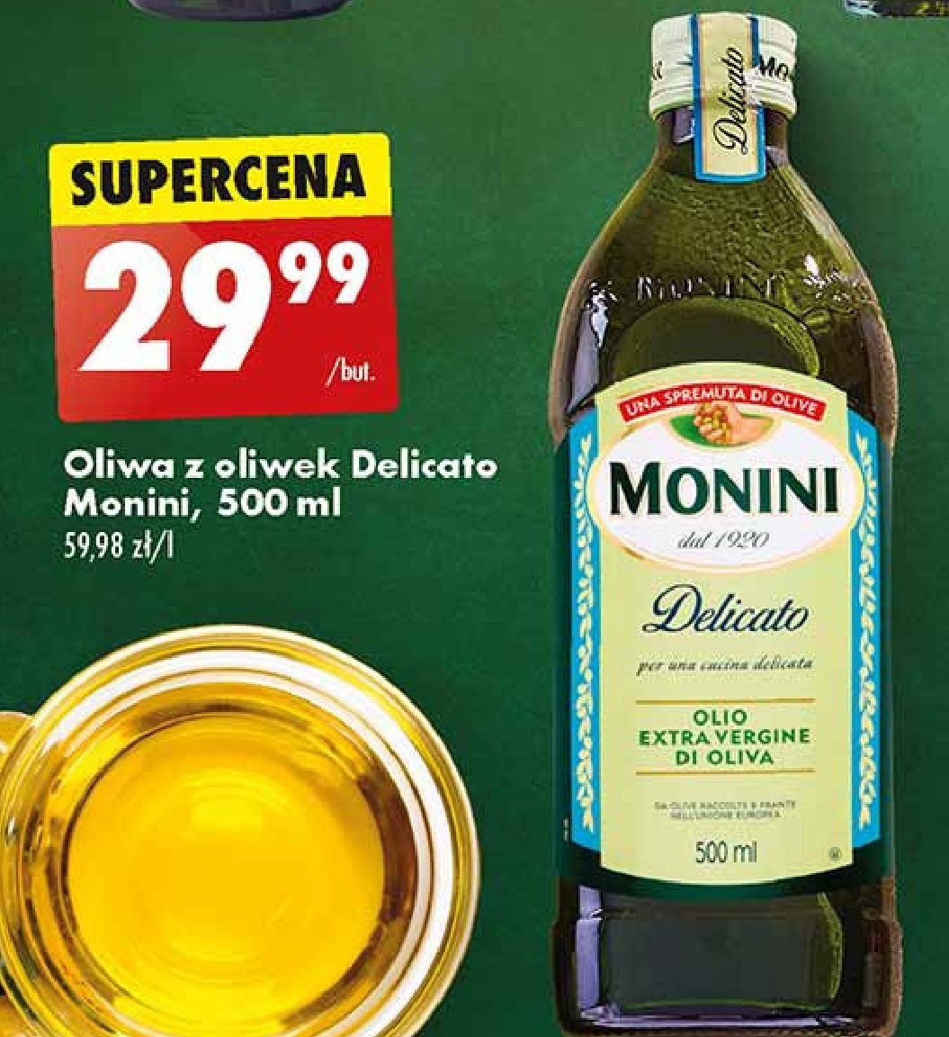 Oliwa z oliwek extra vergine Monini delicato promocja