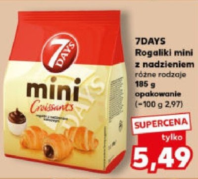 Rogalik mini 7Days z nadzieniem różne rodzaje 185 g promocja w Kaufland