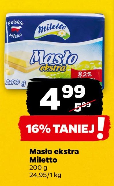 Masło ekstra Miletto promocja