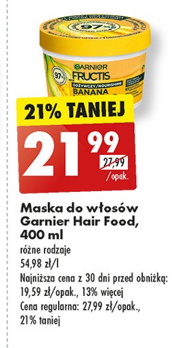 Maska do włosów banana Garnier fructis hair food promocja