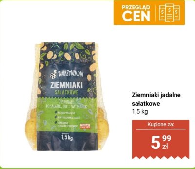 Ziemniaki jadalne sałatkowe 1,5 kg promocja w Biedronka