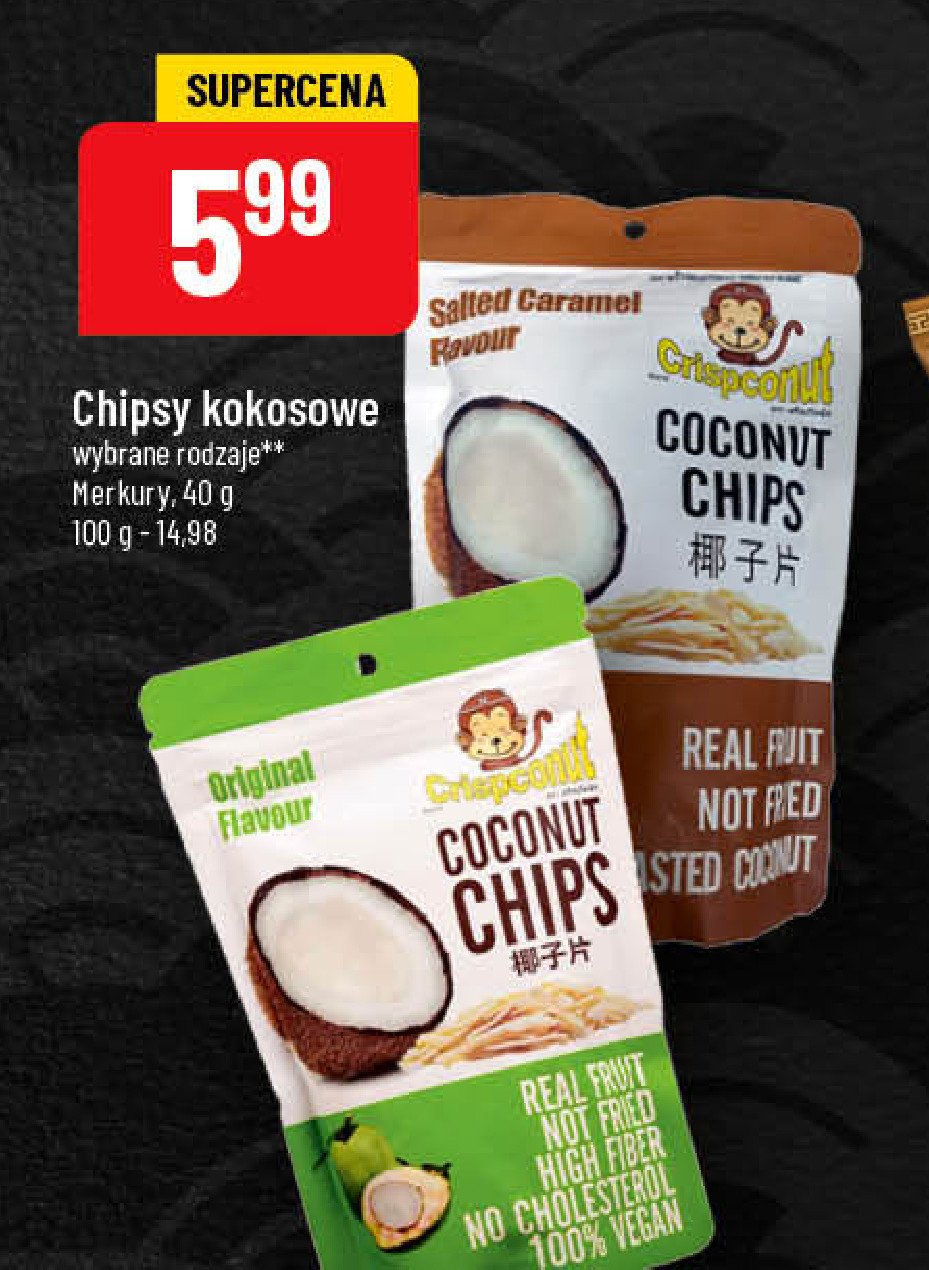 Chipsy kokosowe CRISPCONUT promocja