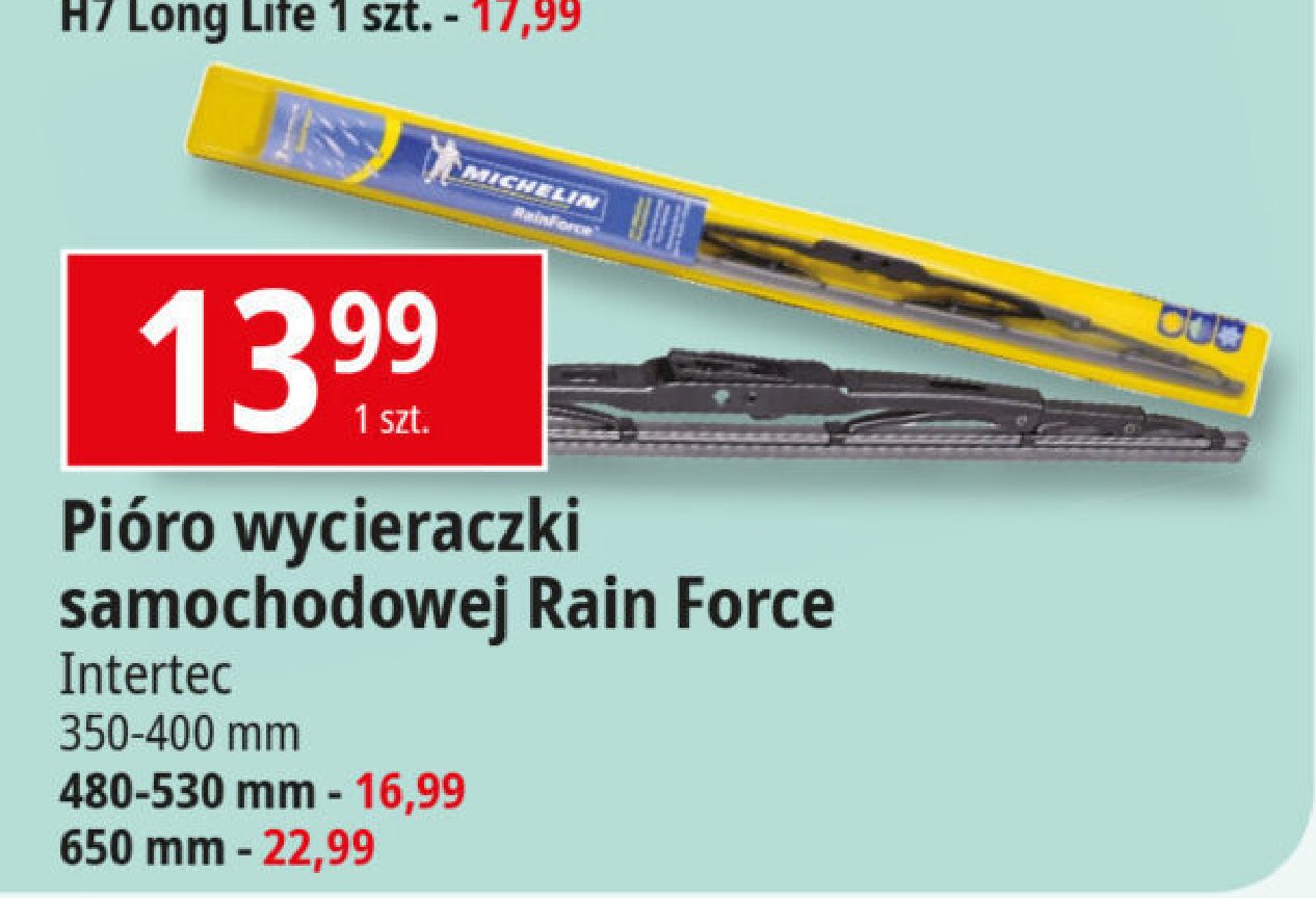 Pióro wycieraczki rain force 650 mm Michelin promocja w Leclerc