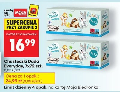 Chusteczki Dada Everyday 7x72 szt. promocja w Biedronka