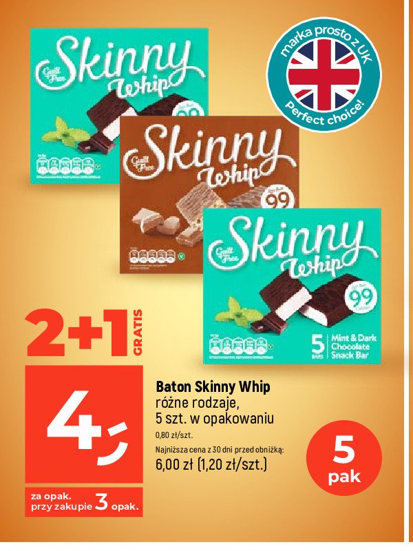Batoniki double chocolate SKINNY WHIP promocja
