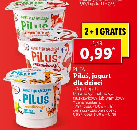 Jogurt malinowy dla dzieci Pilos promocja