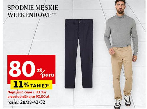 Spodnie męskie weekendowe Auchan inextenso promocja