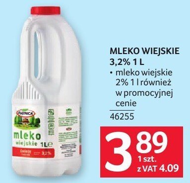 Mleko wiejskie MLEKO WIEJSKIE 3,2% 1 l 46255 promocja w Selgros