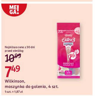 Maszynka do golenia Wilkinson extra 3 beauty promocja w Rossmann