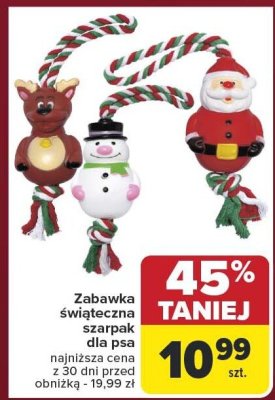 Zabawka świąteczna szarpak dla psa promocja w Carrefour