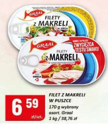 Filet z makreli w puszce Graal promocja w Chorten