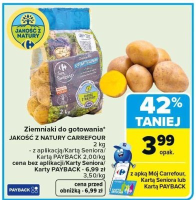 Ziemniaki do gotowania JAKOŚĆ Z NATURY CARREFOUR 2 kg promocja w Carrefour