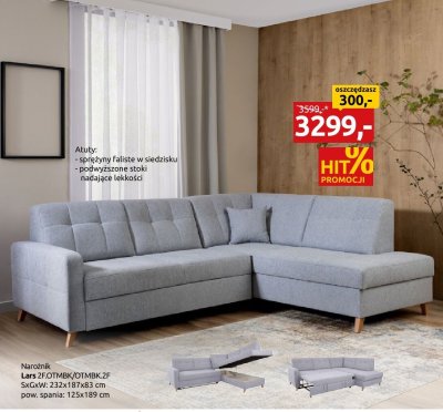 Narożnik Lars 2F.OTMBK/OTMBK.2F promocja w Black Red White