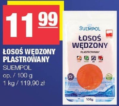 Łosoś wędzony plastowany Suempol promocja w SPAR