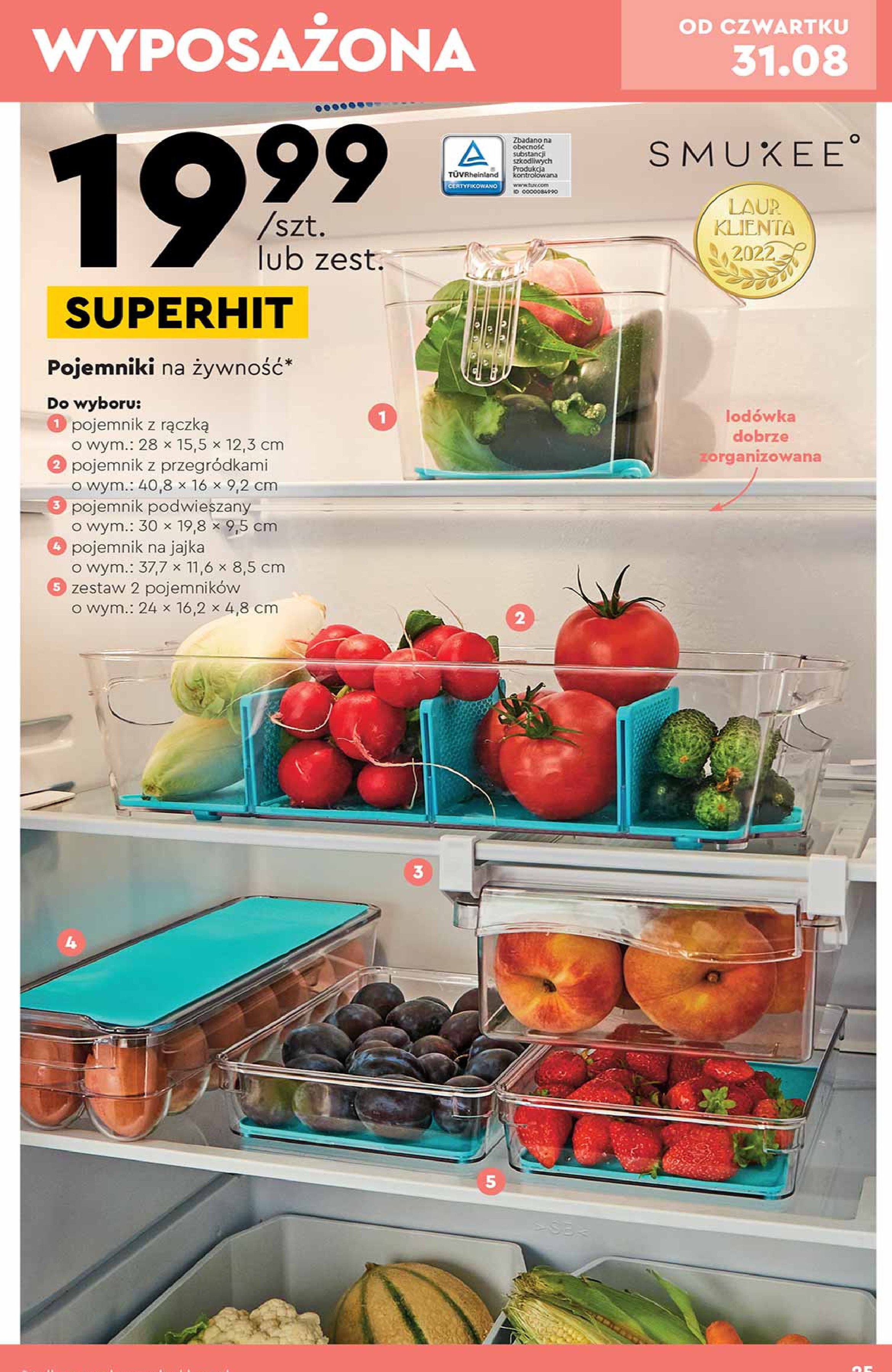 Pojemnik podwieszany 30 x 19.8 x 9.5 cm Smukee kitchen promocja