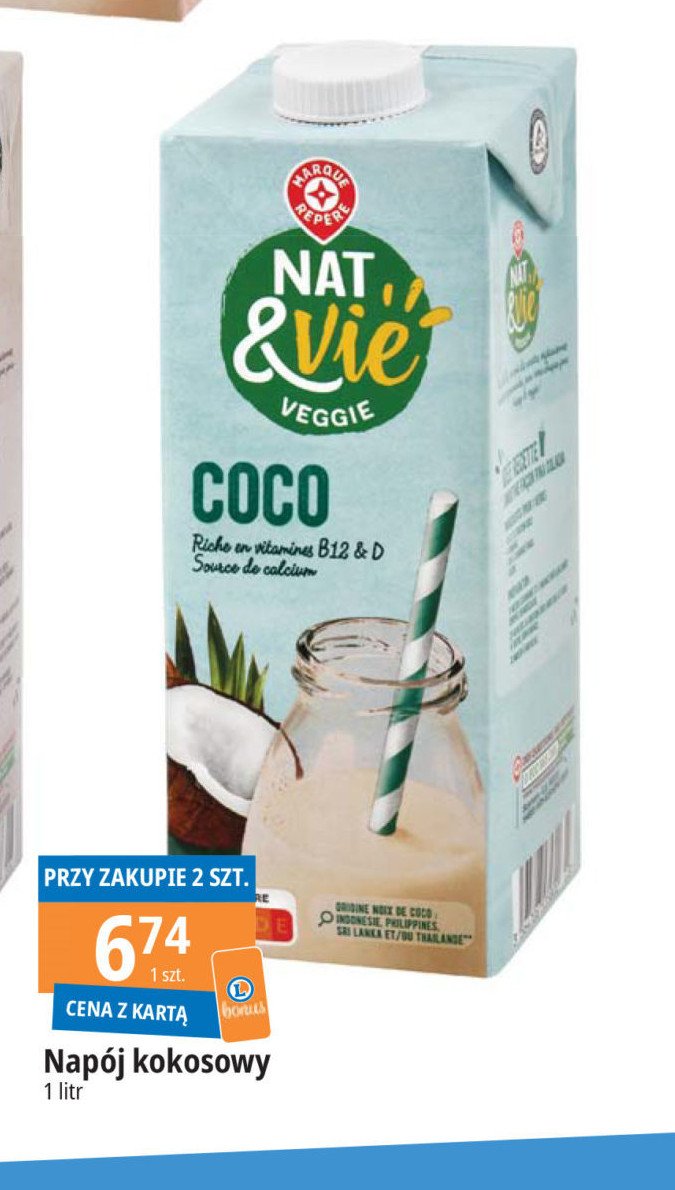 Napój kokosowy Wiodąca marka nat & vie promocja