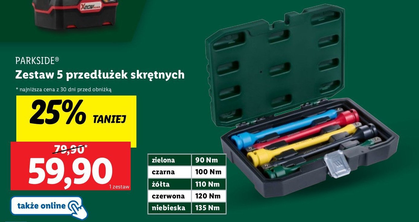 Przedłużki skrętne Parkside promocja