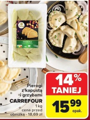 Pierogi z kapustą i grzybami Carrefour promocja w Carrefour