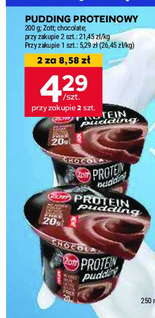 Pudding czekoladowy Zott protein promocja