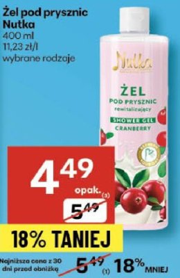 Żel pod prysznic Nutka wybrane rodzaje promocja w Delikatesy Centrum