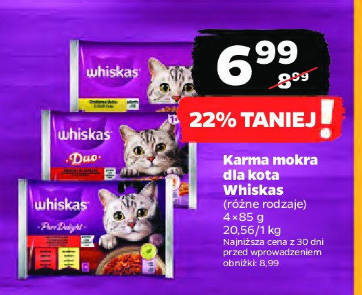 Karma dla kota zestawy klasyczne Whiskas duo promocja w Netto