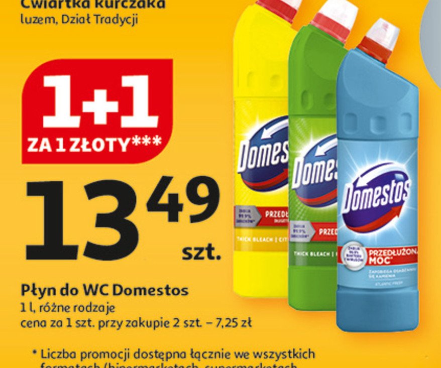 Płyn do wc atlantic Domestos promocja w Auchan