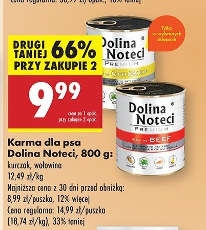 Karma dla psa z kurczakiem Dolina noteci promocja w Biedronka