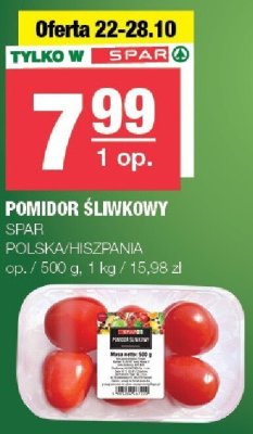 Pomidor śliwkowy żółty promocja w SPAR