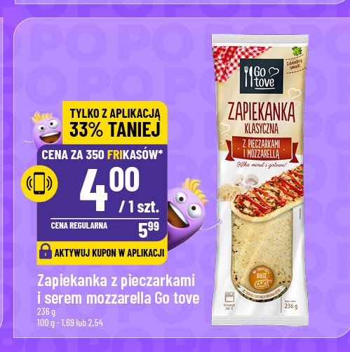 Zapiekanka z pieczarkami i mozzarellą Gotove promocja w POLOmarket