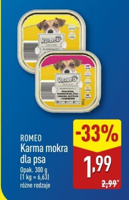 Karma mokra dla psa Romeo promocja w Aldi