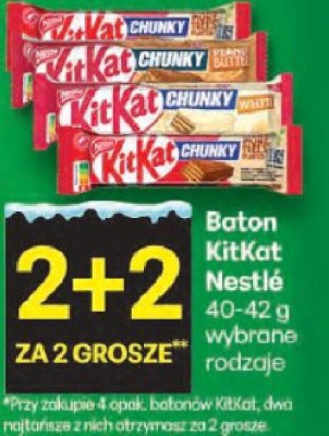 Baton KitKat Nestlé Chunky 40-42g wybrane rodzaje promocja w Delikatesy Centrum